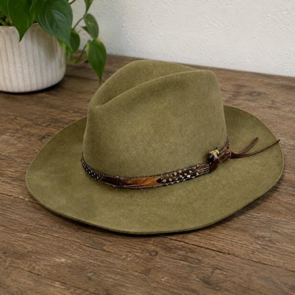 Vintage Bailey Jackson Dynafelt Wool Western Hat Sage Green Size 6 7/8